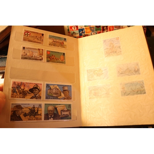 496 - 7 BRITISH ISLES STAMP COLLECTING BOOKS & STAMPS
