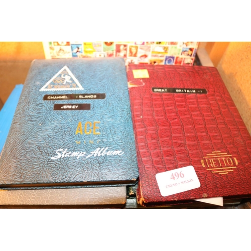 496 - 7 BRITISH ISLES STAMP COLLECTING BOOKS & STAMPS