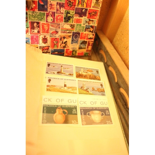 496 - 7 BRITISH ISLES STAMP COLLECTING BOOKS & STAMPS