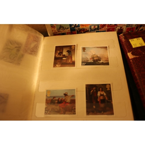 496 - 7 BRITISH ISLES STAMP COLLECTING BOOKS & STAMPS