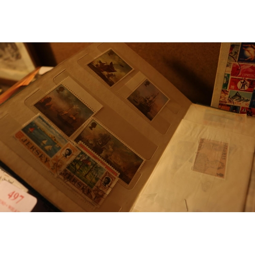 496 - 7 BRITISH ISLES STAMP COLLECTING BOOKS & STAMPS