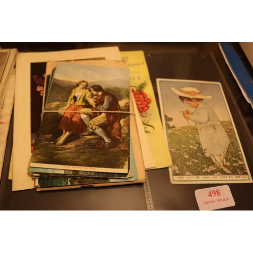 498 - EARLY POSTCARDS & BIRTHDAY CARDS