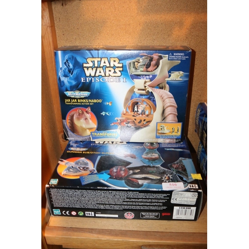 516 - 2 STAR WARS EPISODE 1 TRANSFORMING PLAYSETS - SEALED