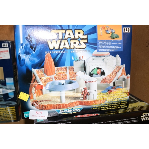 517 - 3 STAR WARS EPISODE 1 PLAYSETS - SEALED