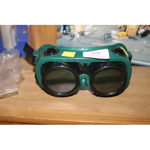520 - PAIR OF GAS WELDING GOGGLES & A PAIR OF SAFETY SPECS?