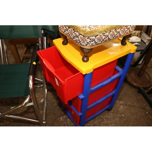 55 - 2 SEWING BOXES & STOOL