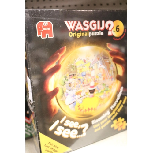 185 - 7 WASGIJ 500 PIECE PUZZLES - FACTORY SEALED