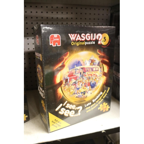 185 - 7 WASGIJ 500 PIECE PUZZLES - FACTORY SEALED