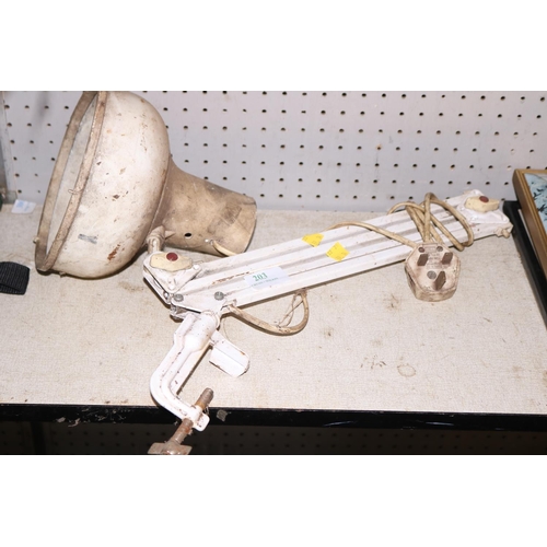 203 - WORKBENCH LAMP - WARRANTED UNTIL 12 NOON TUESDAY FOLLOWING THE ABOVE SALE