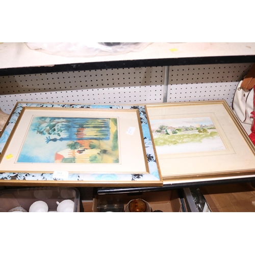 204 - 3 FRAMED & GLAZED PICTURES, 2 SIGNED