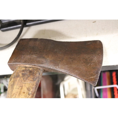 212 - LARGE OLD WOOD AXE