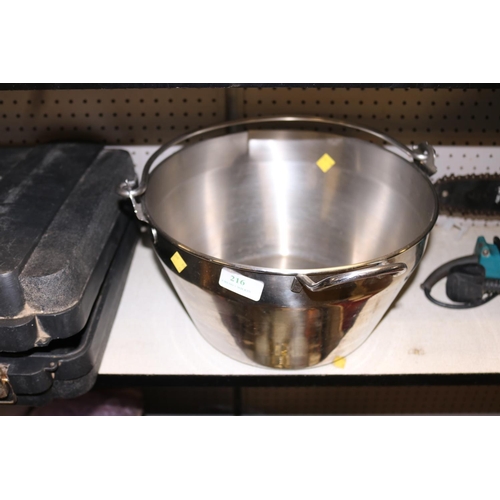 216 - LARGE STAINLESS STEEL JAM POT