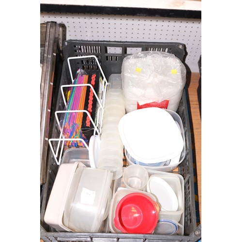 238 - 4 BOXES OF KITCHEN MISC & BOX PICNIC SET