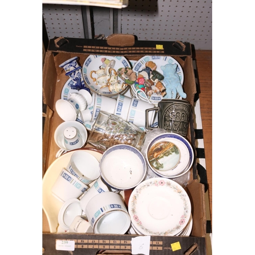 239 - 2 BOXES OF CHINA, INCL TEA SET, TERRINE