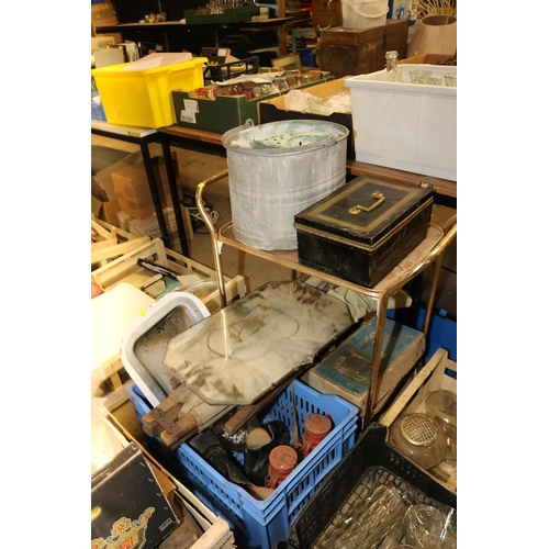 326A - TEA TROLLEY, STORM LAMPS, GALVANIZED BUCKET ETC. ETC.