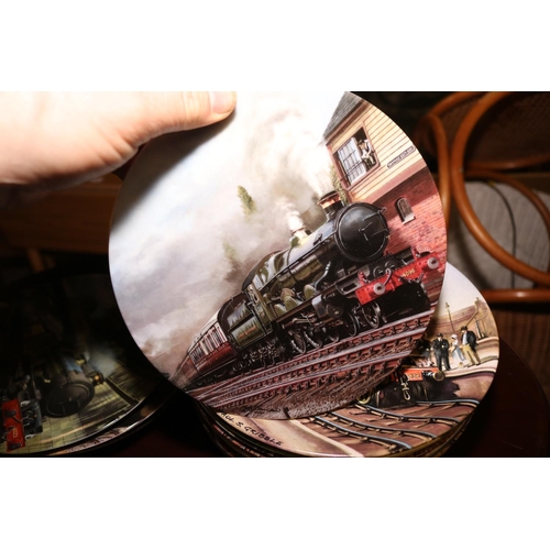 364 - 13 TRAIN PICTURE PLATES