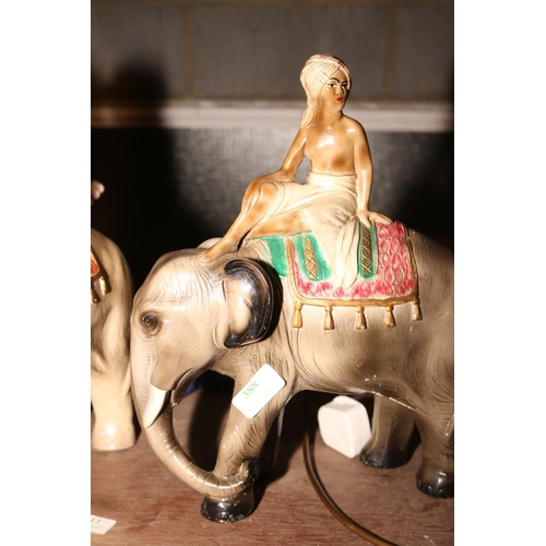 388 - 2 ELEPHANT ORNAMENTS