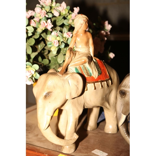 388 - 2 ELEPHANT ORNAMENTS