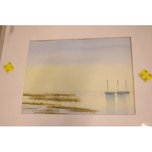 397 - FRAMED WATERCOLOUR - BEACH SCENE BY W CMOCH