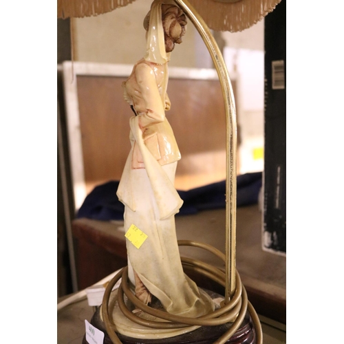 400 - PAIR OF FIGURE BASE LAMPS WITH SHADES - WARRANTED UNTIL 12 NOON TUESDAY FOLLOWING THE ABOVE SALE