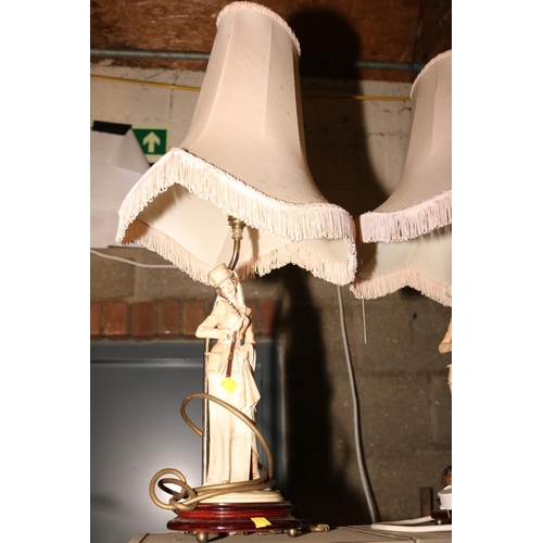 400 - PAIR OF FIGURE BASE LAMPS WITH SHADES - WARRANTED UNTIL 12 NOON TUESDAY FOLLOWING THE ABOVE SALE