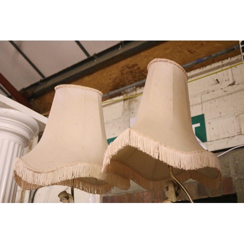 400 - PAIR OF FIGURE BASE LAMPS WITH SHADES - WARRANTED UNTIL 12 NOON TUESDAY FOLLOWING THE ABOVE SALE