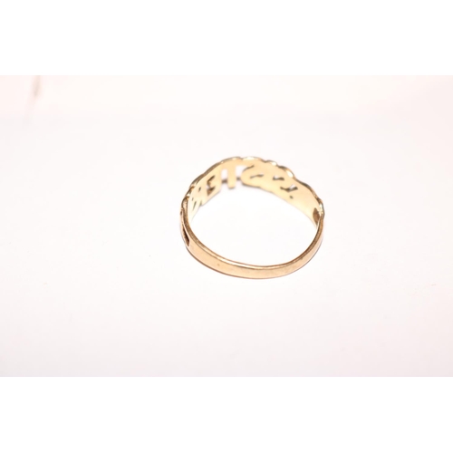 449 - 9CT GOLD ''SISTER'' RING 1.6GMS