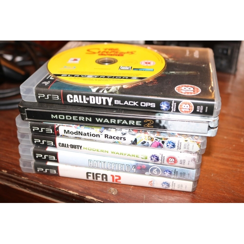 480 - PS3 CONSOLE WITH LEADS & 7 GAMES - WARRANTED UNTIL 12 NOON FOLLOWING THE ABOVE SALE