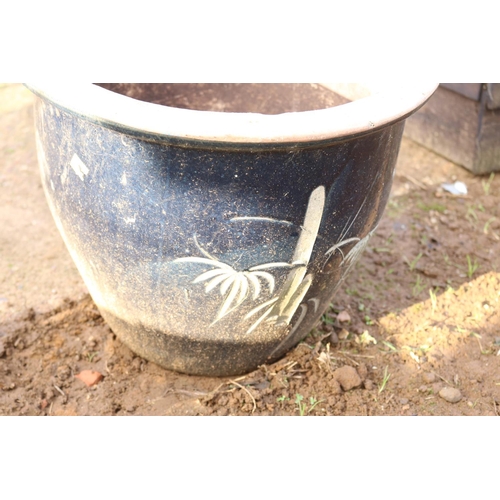 49 - 1 X GLAZED GARDEN POT