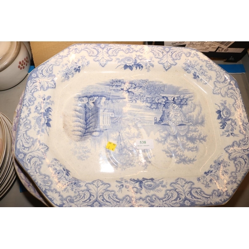 538 - DAVENPORT MEAT PLATE & TURKEY PLATE, MADDOCKS IRONSTONE TURKEY PLATE