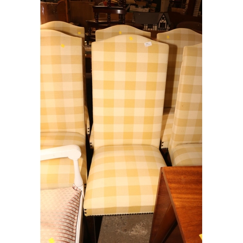 542 - 8 YELLOW CHECK CHAIRS