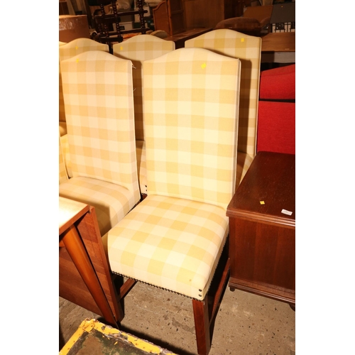 542 - 8 YELLOW CHECK CHAIRS