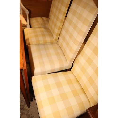 542 - 8 YELLOW CHECK CHAIRS