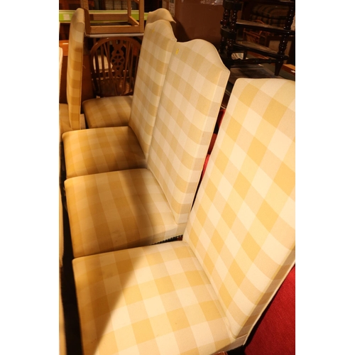 542 - 8 YELLOW CHECK CHAIRS