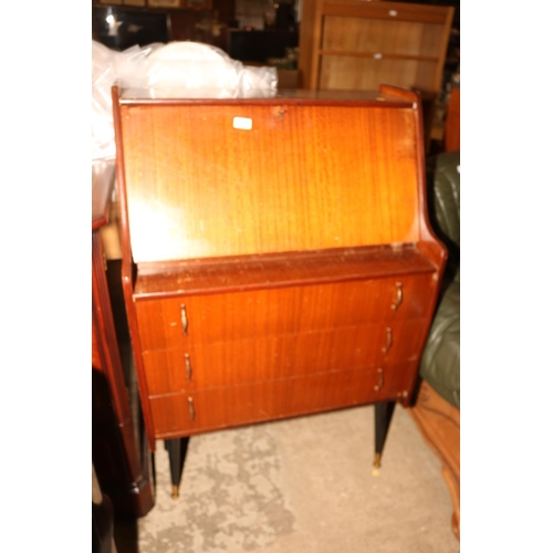 554 - VINTAGE TEAK 3 DRAWER BUREAU