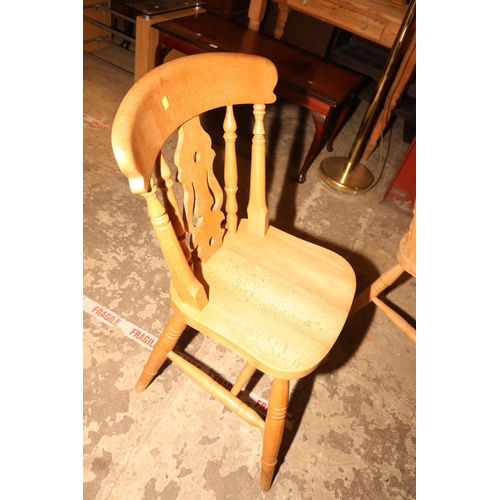 574 - SOLID WOOD TABLE MADE FROM OLD FOOTY STADIUM SEATING & 4 CHAIRS