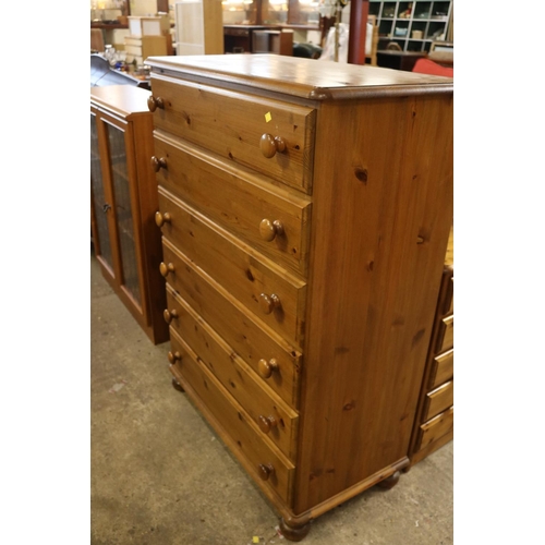 580 - PINE CHEST OF 6 DRAWERS