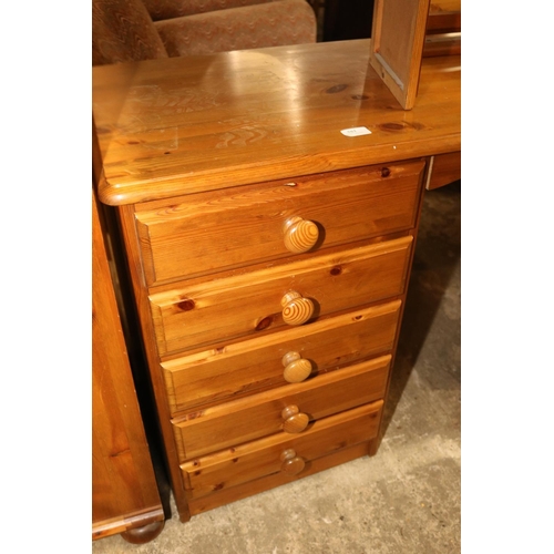 581 - PINE 10 DRAWER DRESSING TABLE & MIRROR