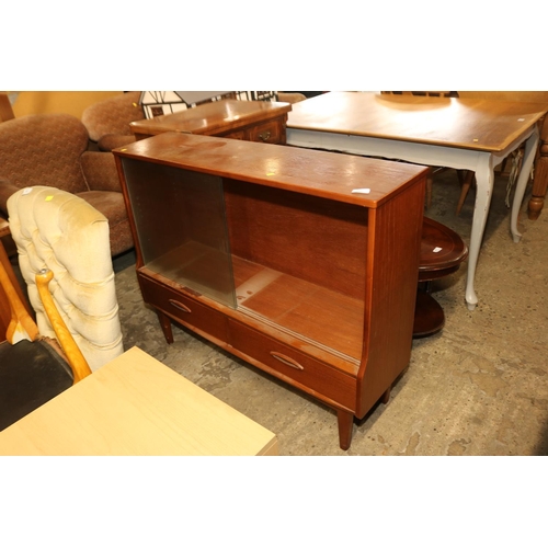 585 - TEAK GLAZED BOOKCASE