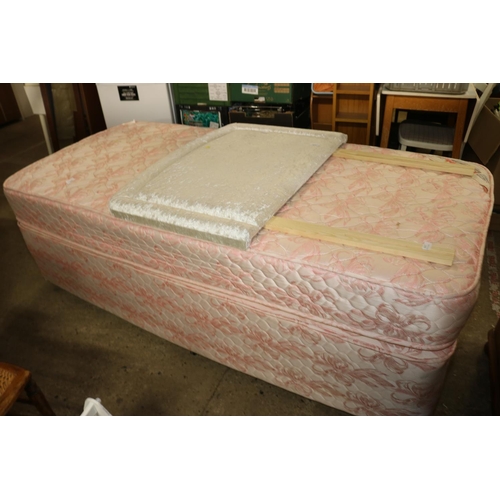 617 - 2 DRAWER SINGLE DIVAN BED & MATTRESS WITH HEADBOARD