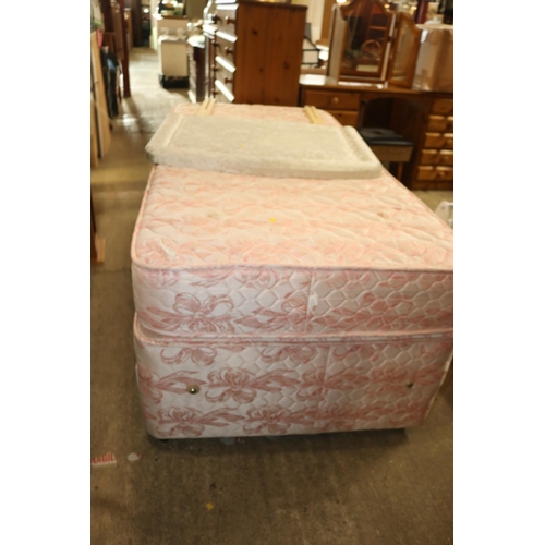 617 - 2 DRAWER SINGLE DIVAN BED & MATTRESS WITH HEADBOARD