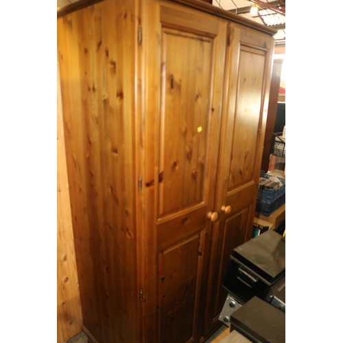 619 - PINE DOUBLE WARDROBE