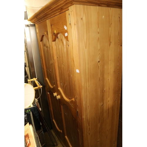 621 - DOUBLE DOOR PINE WARDROBE