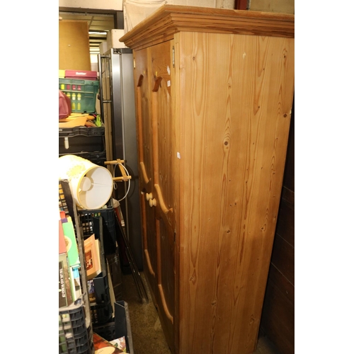 621 - DOUBLE DOOR PINE WARDROBE