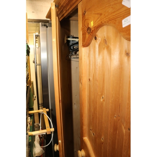 621 - DOUBLE DOOR PINE WARDROBE