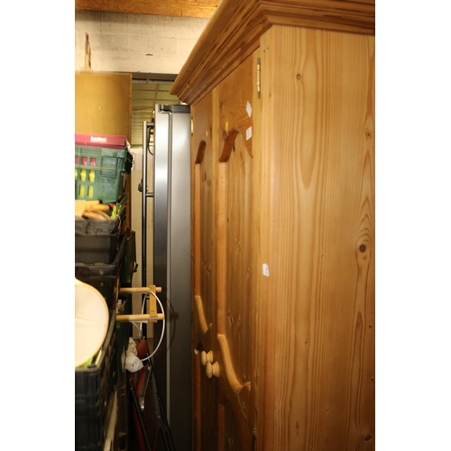 621 - DOUBLE DOOR PINE WARDROBE