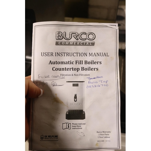 90 - BURCO COUNTER TOP BOILER - WARRANTED UNTIL NOON TUES FOLLOWING THE ABOVE SALE