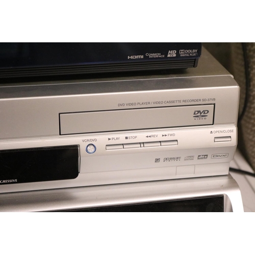 91 - PANASONIC DVD RECORDER, TOSHIBA VIDEO/DVD COMBI & HUMAX - NO REMOTES - WARRANTED UNTIL 12 NOON TUESD... 