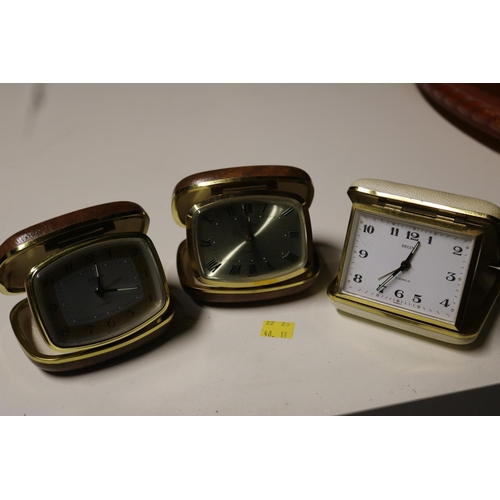 363A - 3 RETRO TRAVELLING ALARM CLOCKS