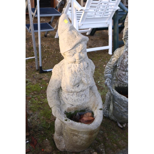 32 - 2 LARGE GARDEN GNOME PLANTERS - 33'' TALL